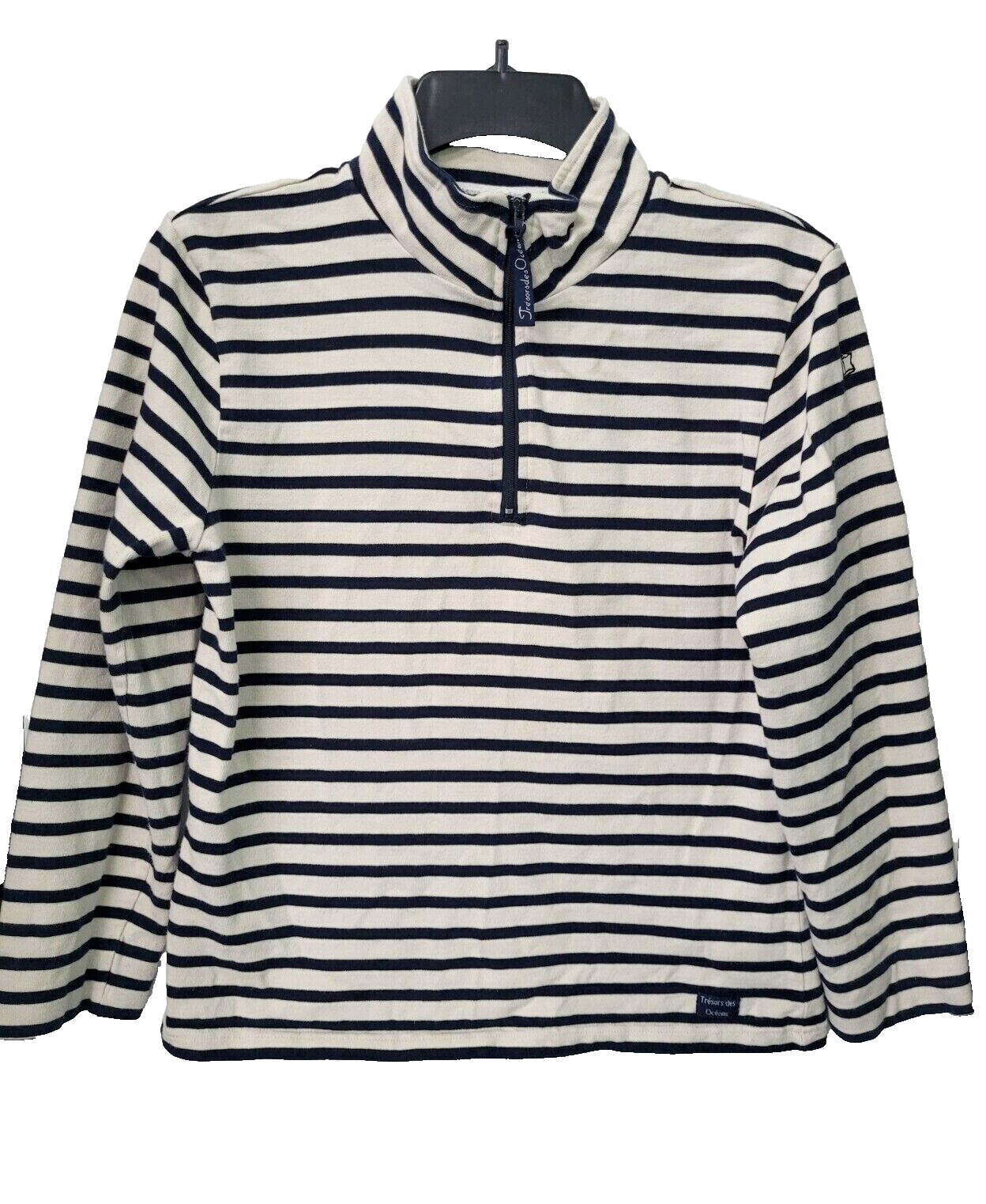 TRESORS des Oceans, long sleeve collar striped shirt size L TRESORS des Oceans, long sleeve collar striped shirt size L