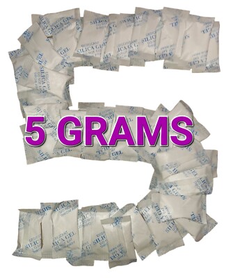 5g 5 Gram Silica Gel Desiccant Packets Packs Moisture Absorber Damp Dryer Dry