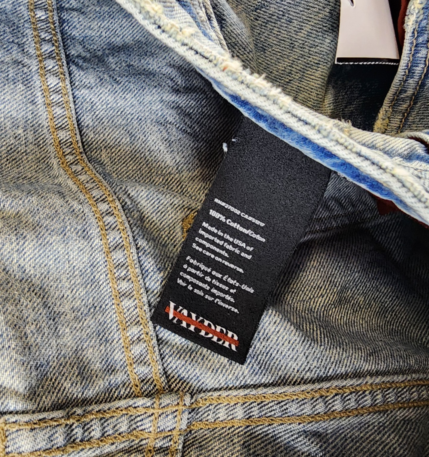 VAYDER Straight Jeans Mens 34 Vito Belt Loops Five-Pocket Zip Fly Button Closure - Picture 12 of 18
