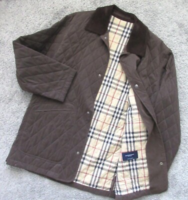 NWOT MENs S BURBERRY LONDON BROWN QUILTED JACKET NC.226 CORD