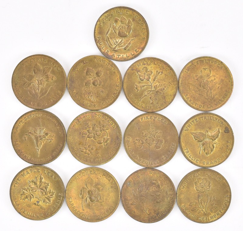Province Of Canada State Flower Plant Token Medal Coin Lot Of 13 A11 Ebay