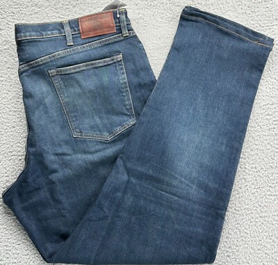 $65 New Lands' End Men's Trad Fit 5 Pocket Stretch Denim Jeans Blue 42x33