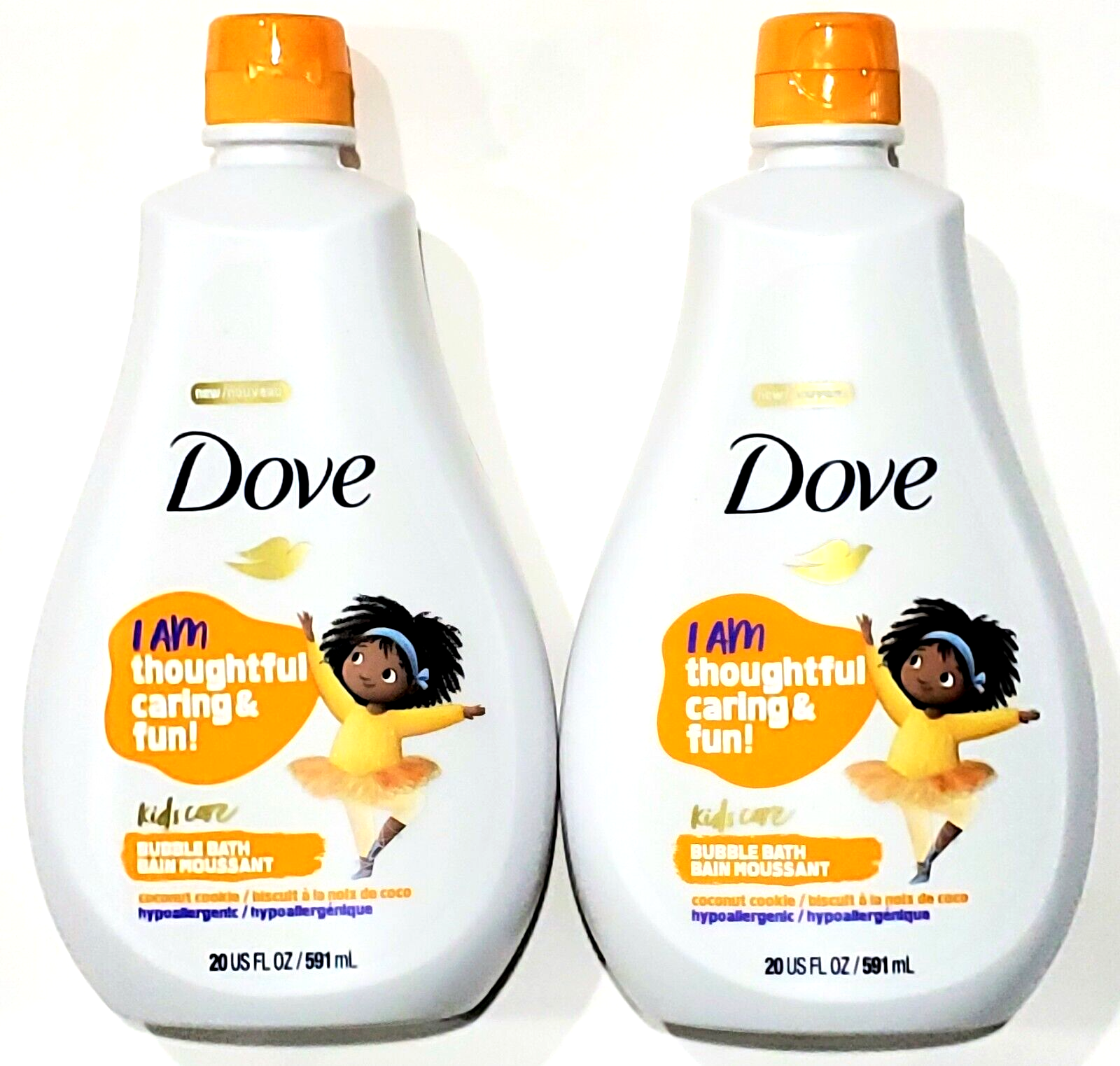 2 Bottles Dove I Am Thoughtful Caring Fun Kids Care Bubble B
