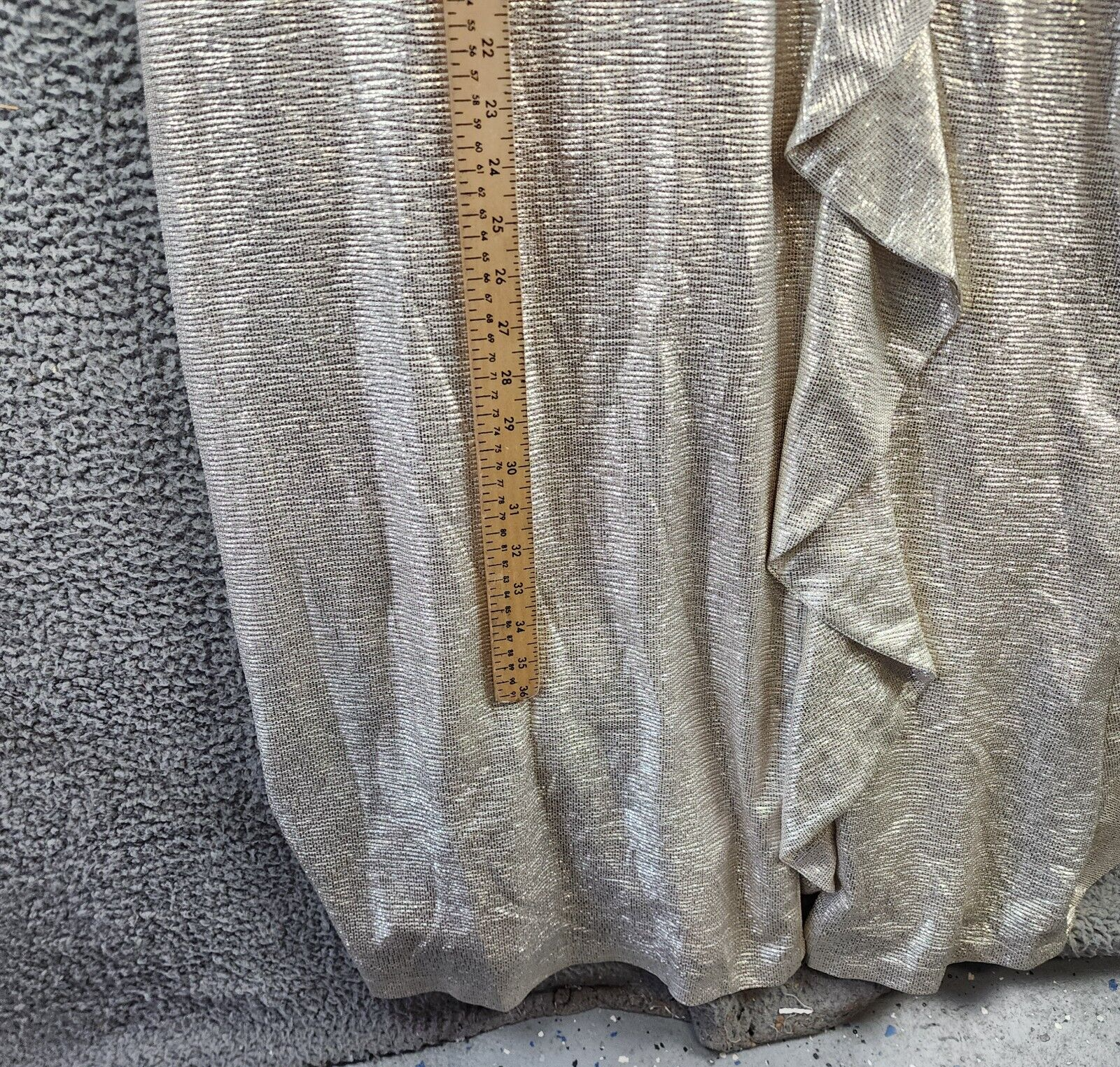Ralph Lauren Metallic Flutter Sleeves Evening Dress Women 14 Gold V-Neck - Picture 14 of 18