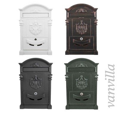 Antik Retro Briefkasten Postkasten aus Aluguss Antiker Wandbriefkasten Nostalgie