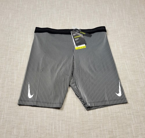 NIKE Aeroswift Half Tights Shorts Large Mens Black White Racing