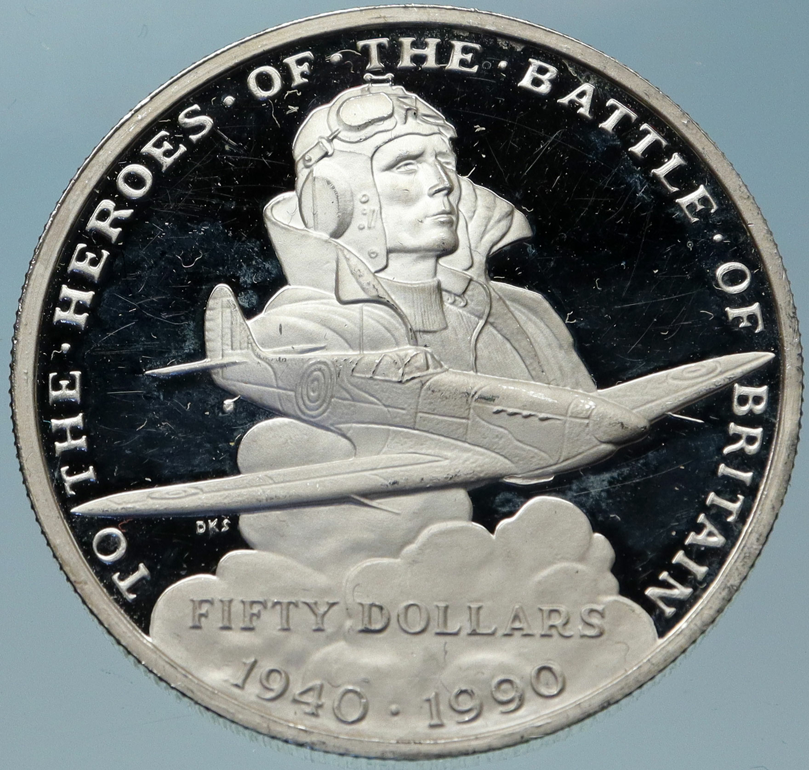 1990 MARSHALL ISLANDS Battle of Britain HERO Proof Silver 50
