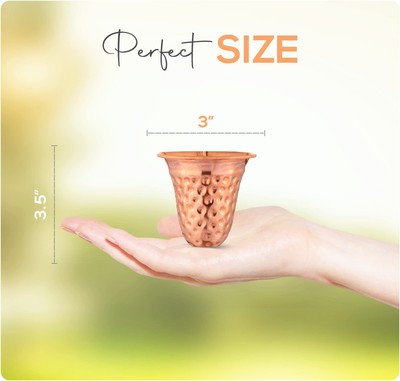 Copper Hammered Rain Chain – Decorative Chimes & Cups Replace Gutter Downspou...