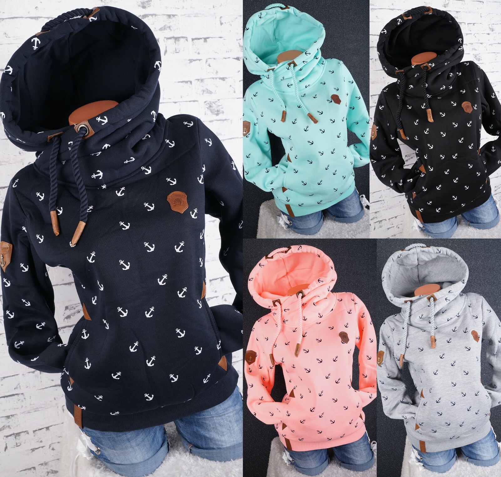 Damen Kapuzenpullover Hoodie Sweatshirt warmer Fleece Pulli  M L XL 2XL 3XL