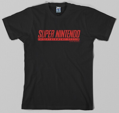 Super Nintendo, SNES T Shirt logo 16 bit videogame retro mario zelda console new