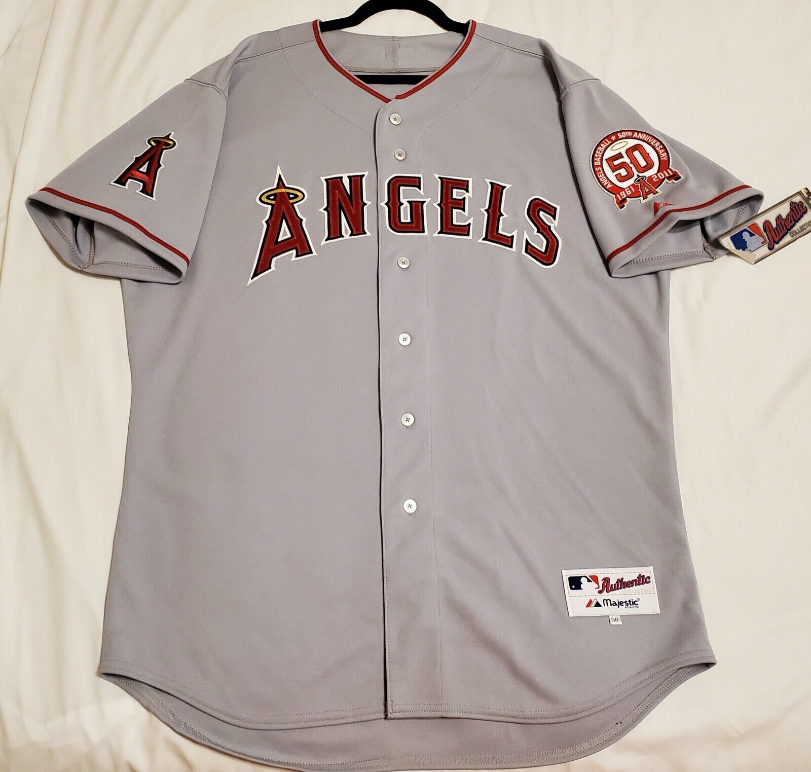 AUTHENTIC MAJESTIC 50 2XL, LOS ANGELES ANGELS 2011 VINTAGE AUTHENTIC MAJESTIC 50 2XL, LOS ANGELES ANGELS 2011 VINTAGE