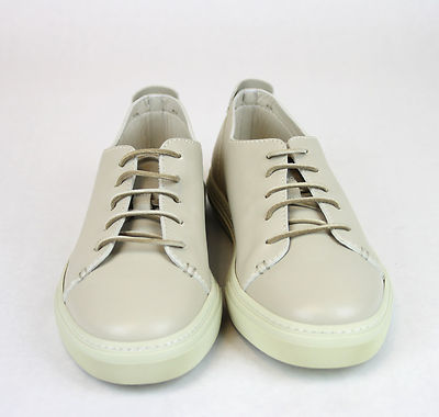 Pre-owned Gucci Authentic  Mens Leather Lace-up Sneaker White 342038 9022