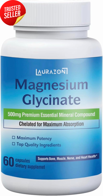 Magnesium Glycinate 500Mg Chelated 60 Capsules Absorption