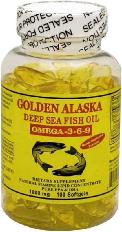 Golden Alaska Deep Sea Omega-3-6-9 Fish Oil 1000Mg 100 Softgels