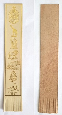 Marcador de cuero Bristol Colchester Zoo Safari Park Wild Animal Reino...