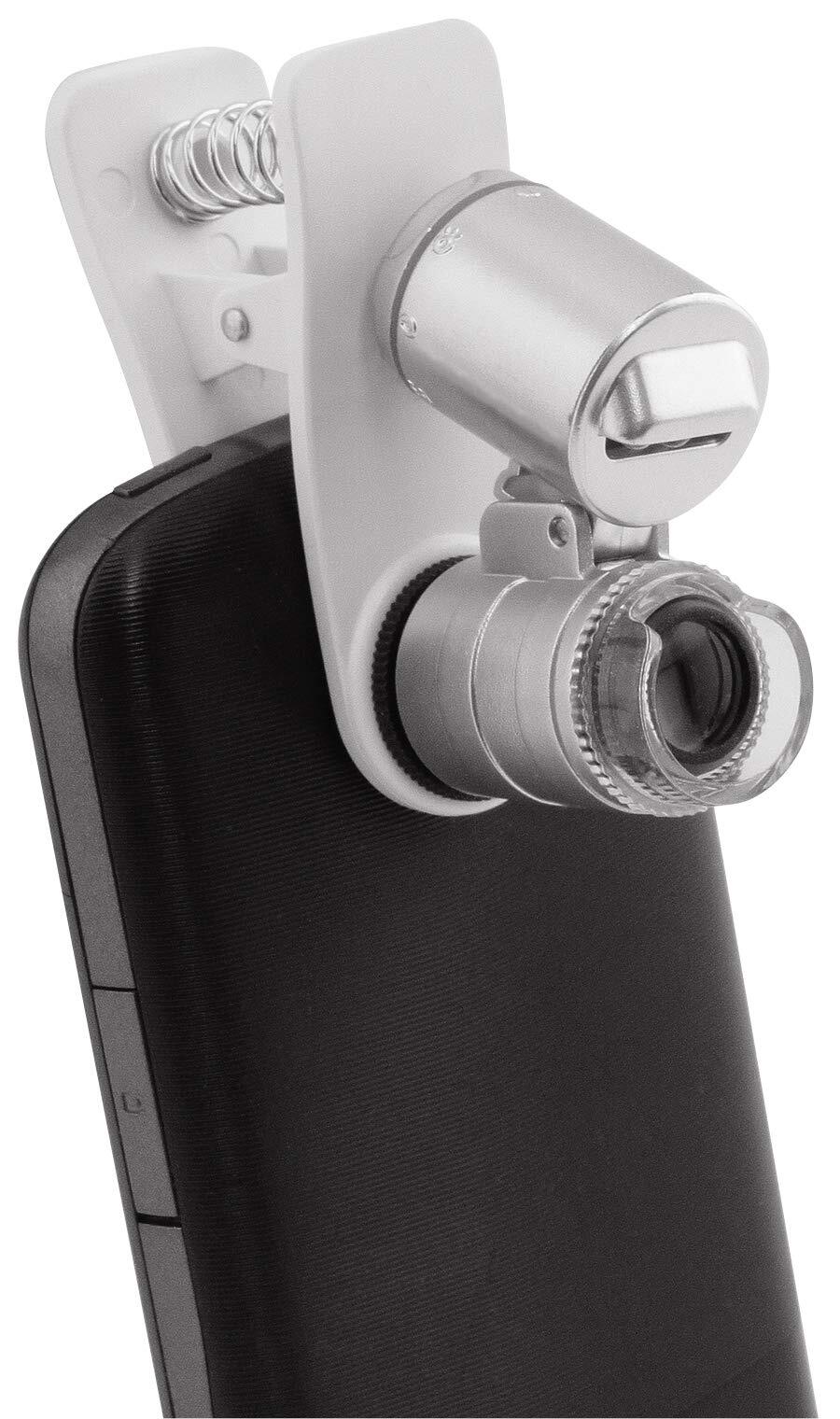 Grower's Edge Universal Cell Phone Illuminated Microscope w/ Clip - 60x