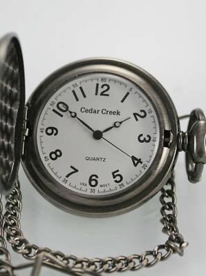 Cedar Creek Uomo Tasca Orologio " Papà " Antichizzato Argento Impermeabile