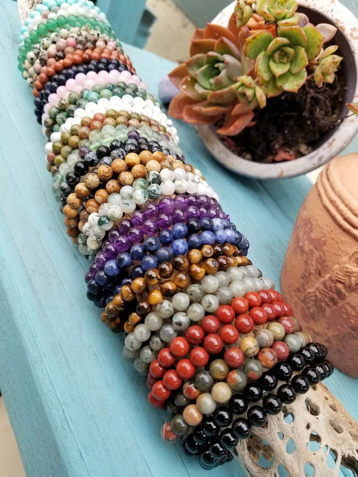 ブレスレット SK8ER ROCK Bone beads gemstone bracelet 001 ブレスレット SK8ER ROCK Bone beads gemstone bracelet 001
