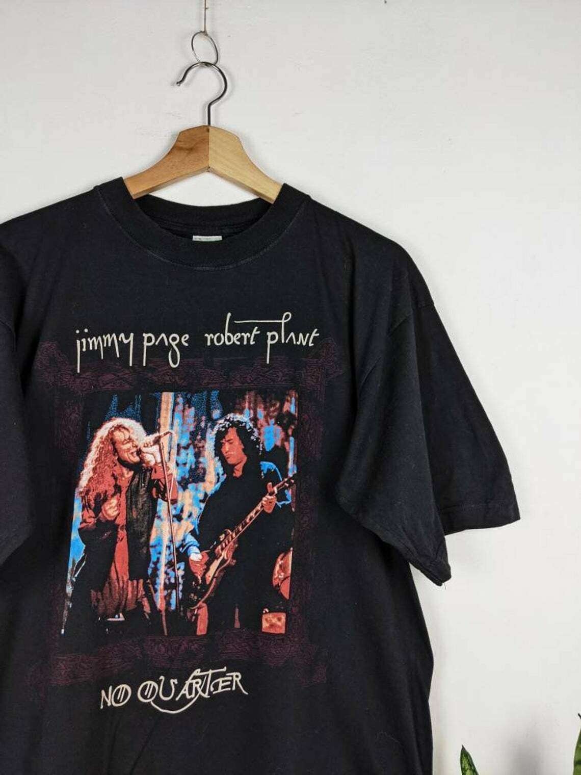 Vintage Jimmy Page Robert Plant 1995 Merch T-shirt No