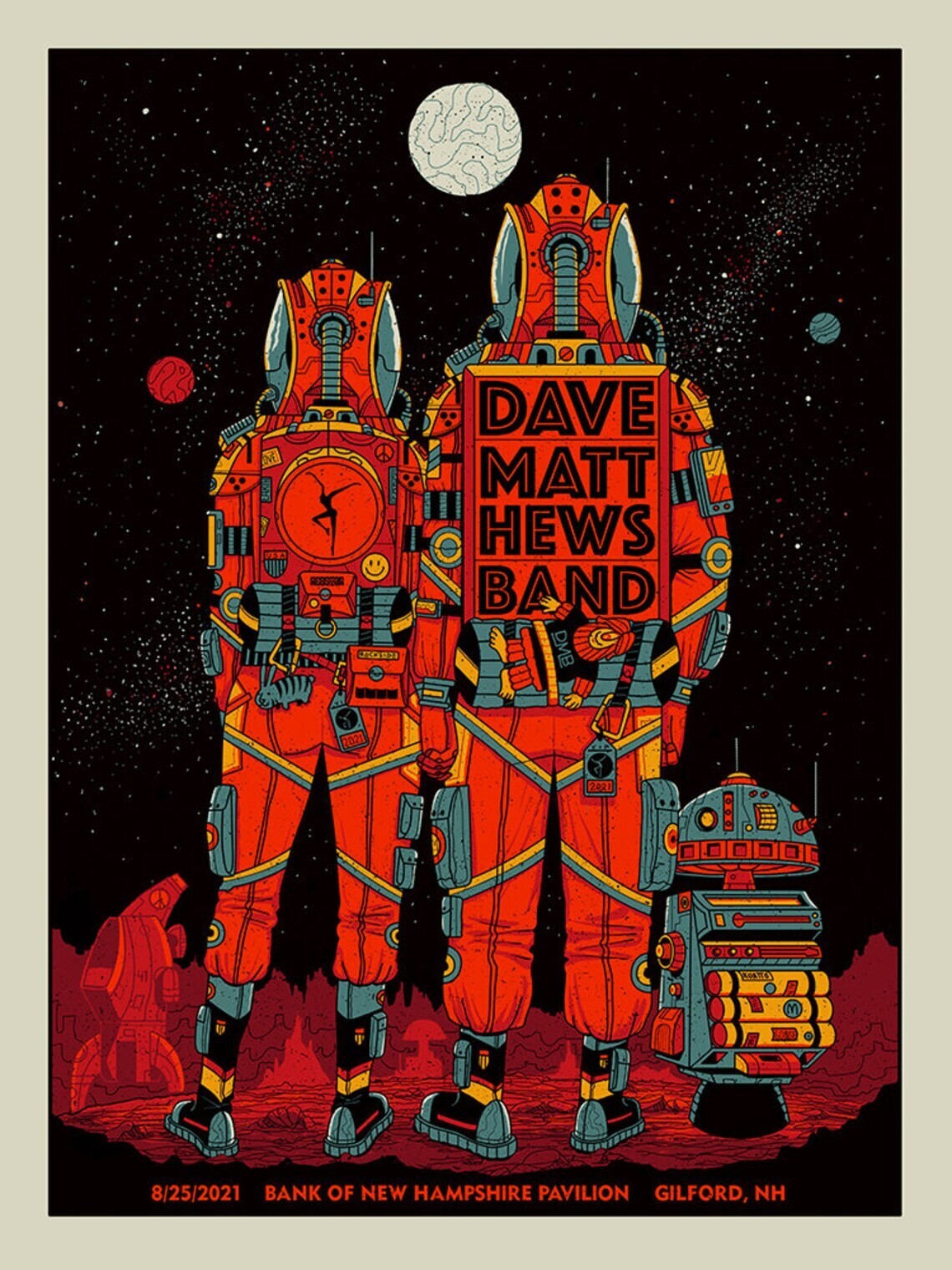 Dave Matthews Band Poster 8/25/2021 Gilford NH Numbered