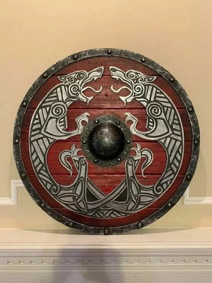 Shield Viking Wooden Round Medieval Norse Battle 24 Ready Handmade Armor Heavy