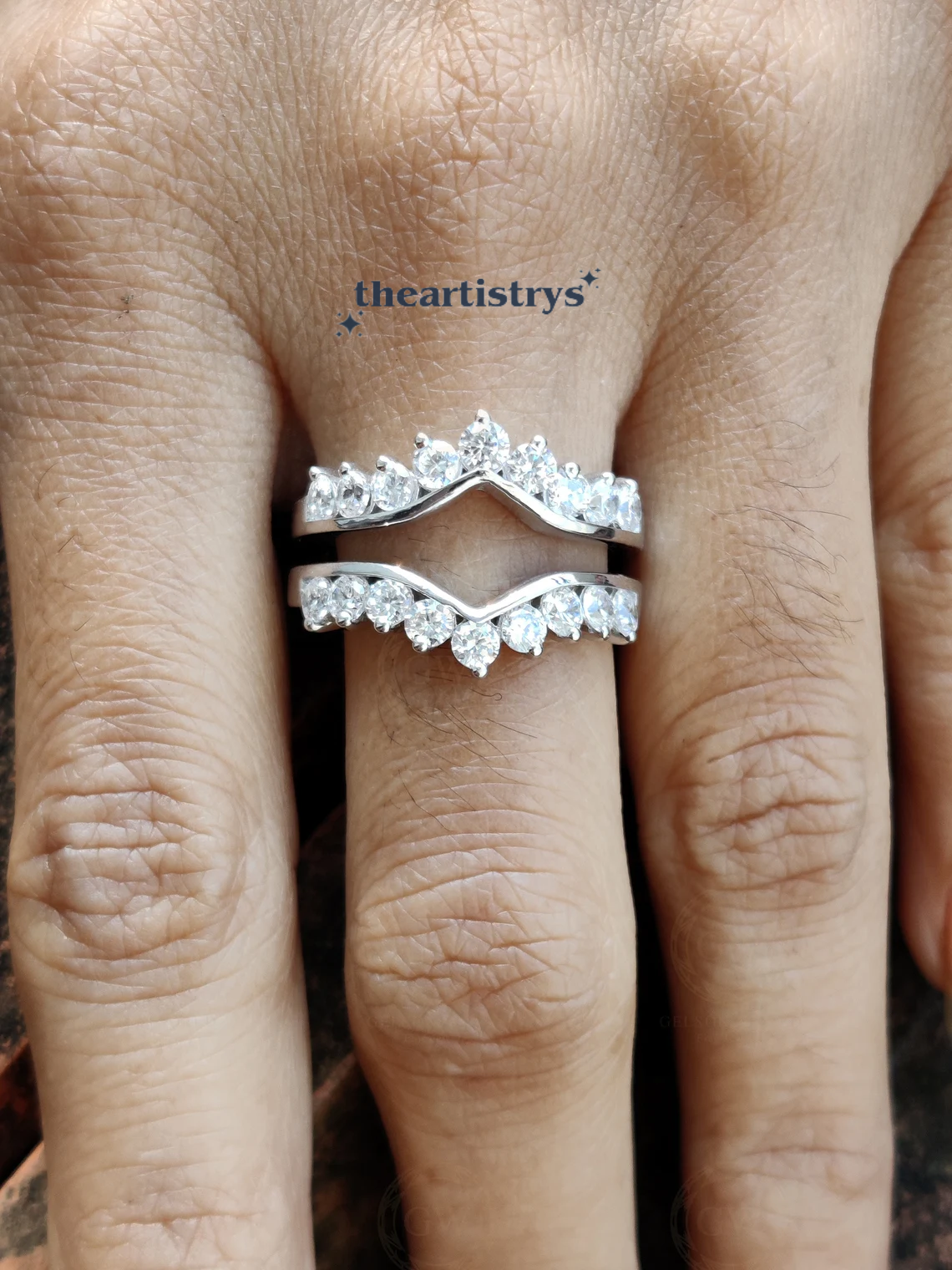 2 Carat Round Cut Simulated Diamond Enhancer Wedding Band Solid 14K White Gold