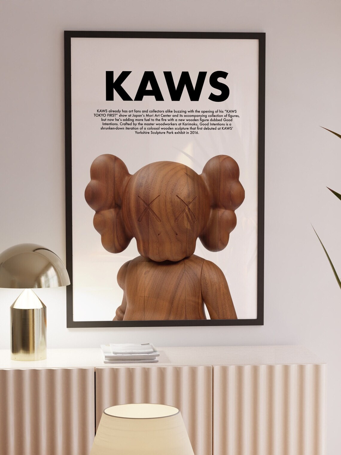 kaws wood 美品　箱無し kaws wood 美品 箱無し Wooden KAWS Sculpture Modern Wood Sculpture