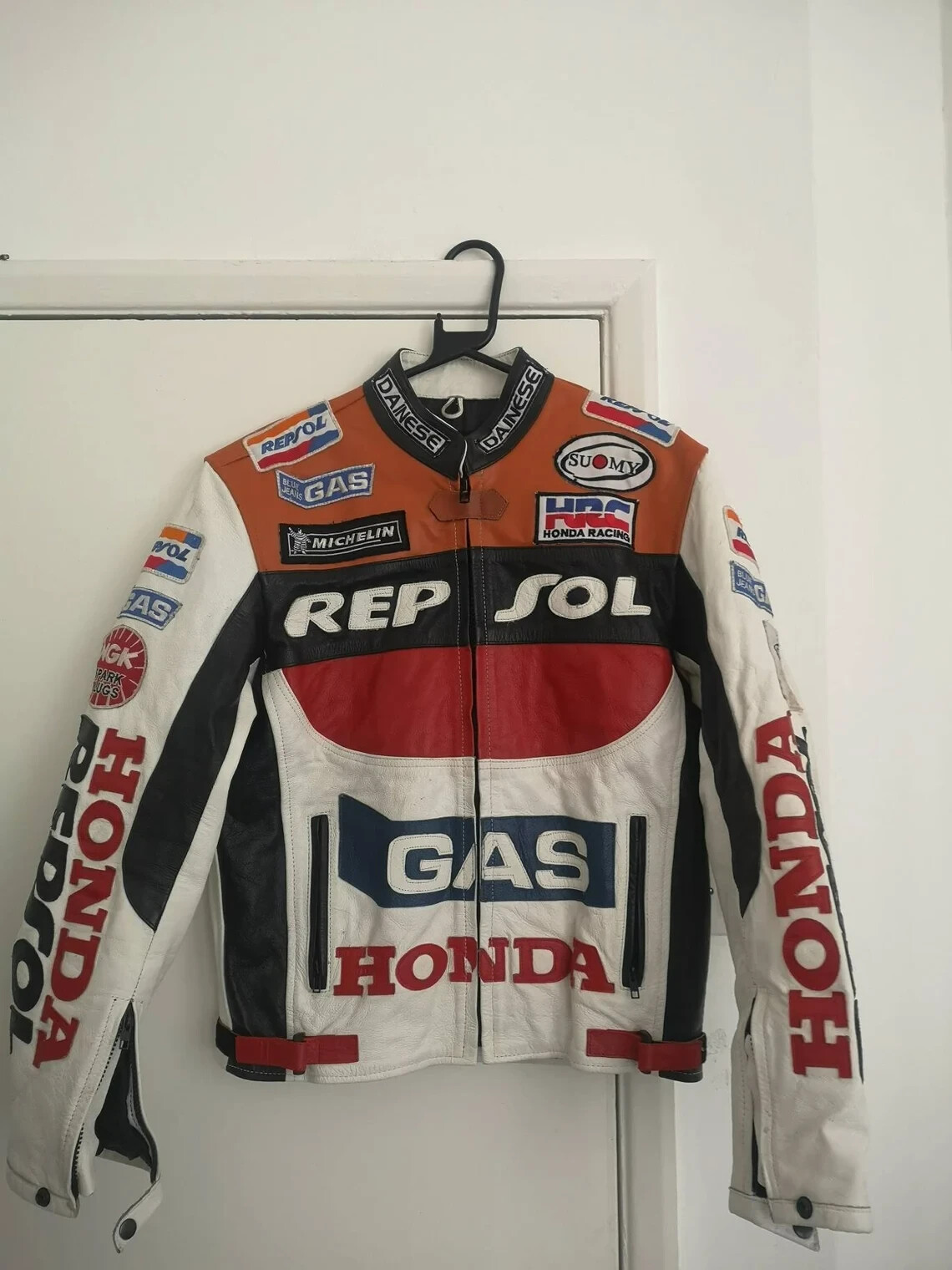 HONDA REPSOL JACKET MOTORBIKE MOTORCYCLE COWHIDE LEATHER