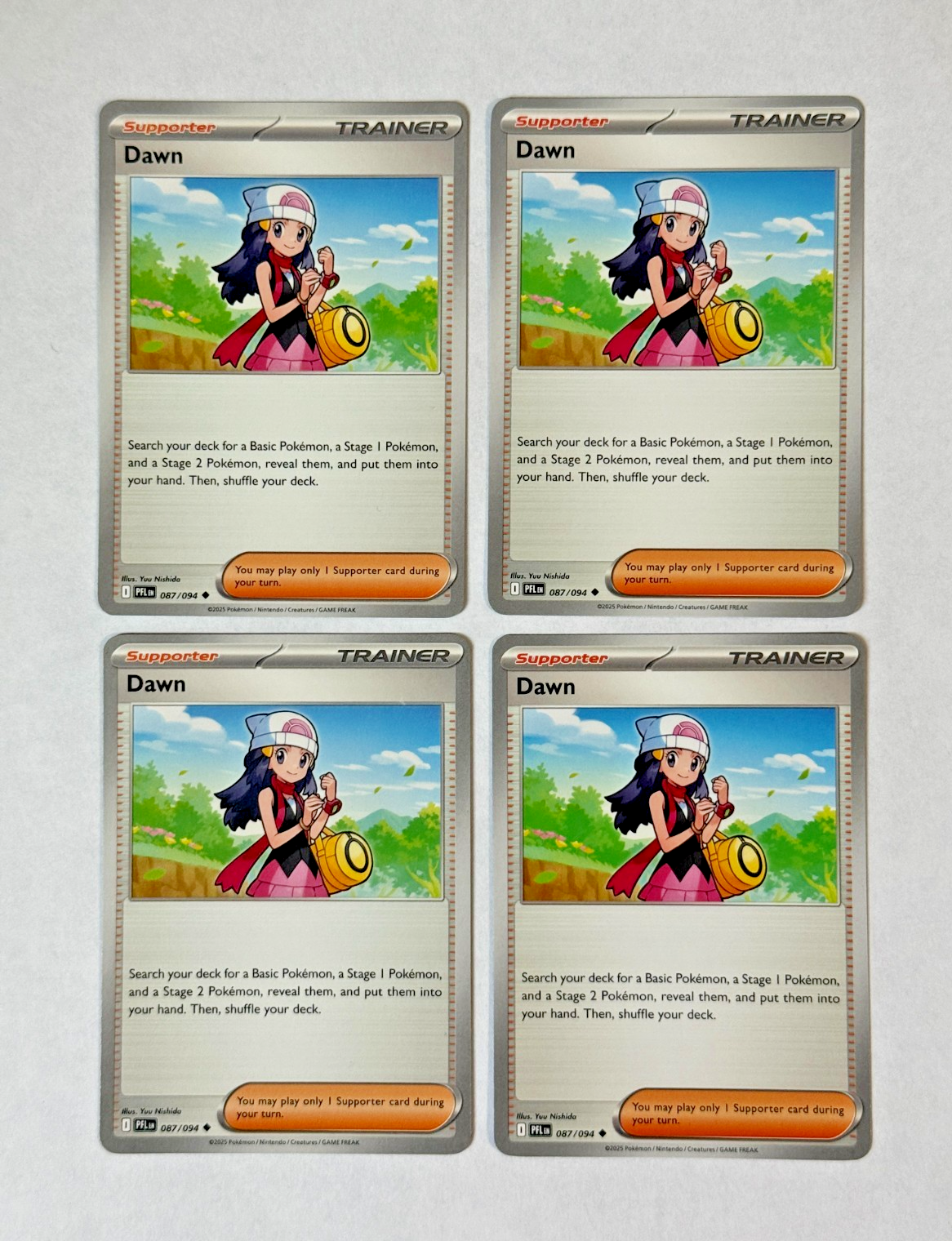 4x Dawn 087/094 Playset Phantasmal Flames Pokémon TCG NM English