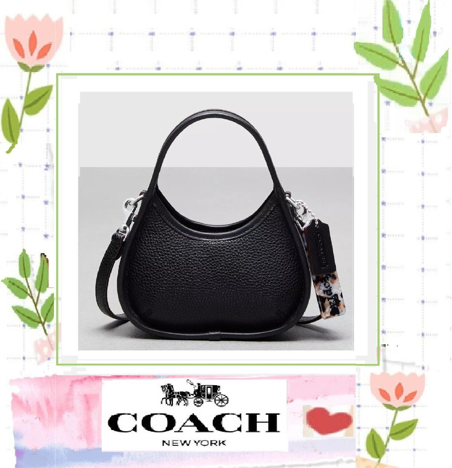 セール Coachtopia★ミニ エルゴ バッグ・クロスボディ CO662 NWT Coachtopia Mini Ergo CO662 Crossbody Strap Handbag BLACK