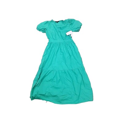 French Connection Women's Bubble Sleeve Poplin Maxi Dress Large Mint