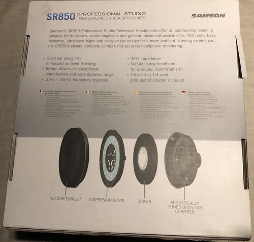 Samson SASR850C Headphones - Black And Samson PS04 Microphone POP Filter Combo