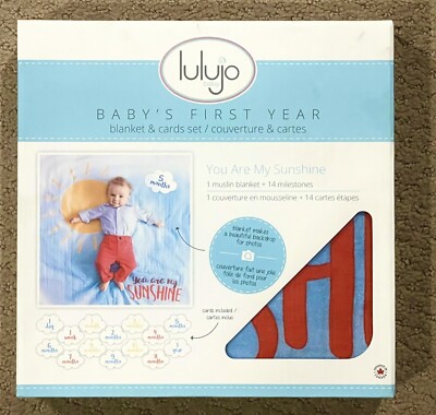 lulujo Baby s First Year Blanket and Card Set| 40in x 40in| You are My Sunshine