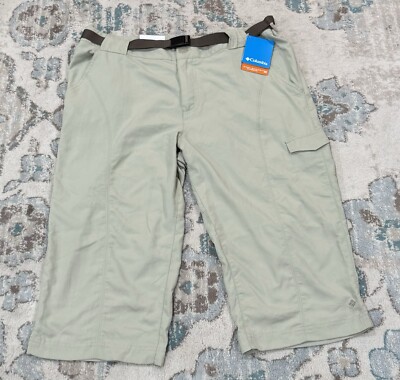 Columbia Women s NEW Beige Omni-Shade Loose Relaxed Capri UPF 30 Size 16
