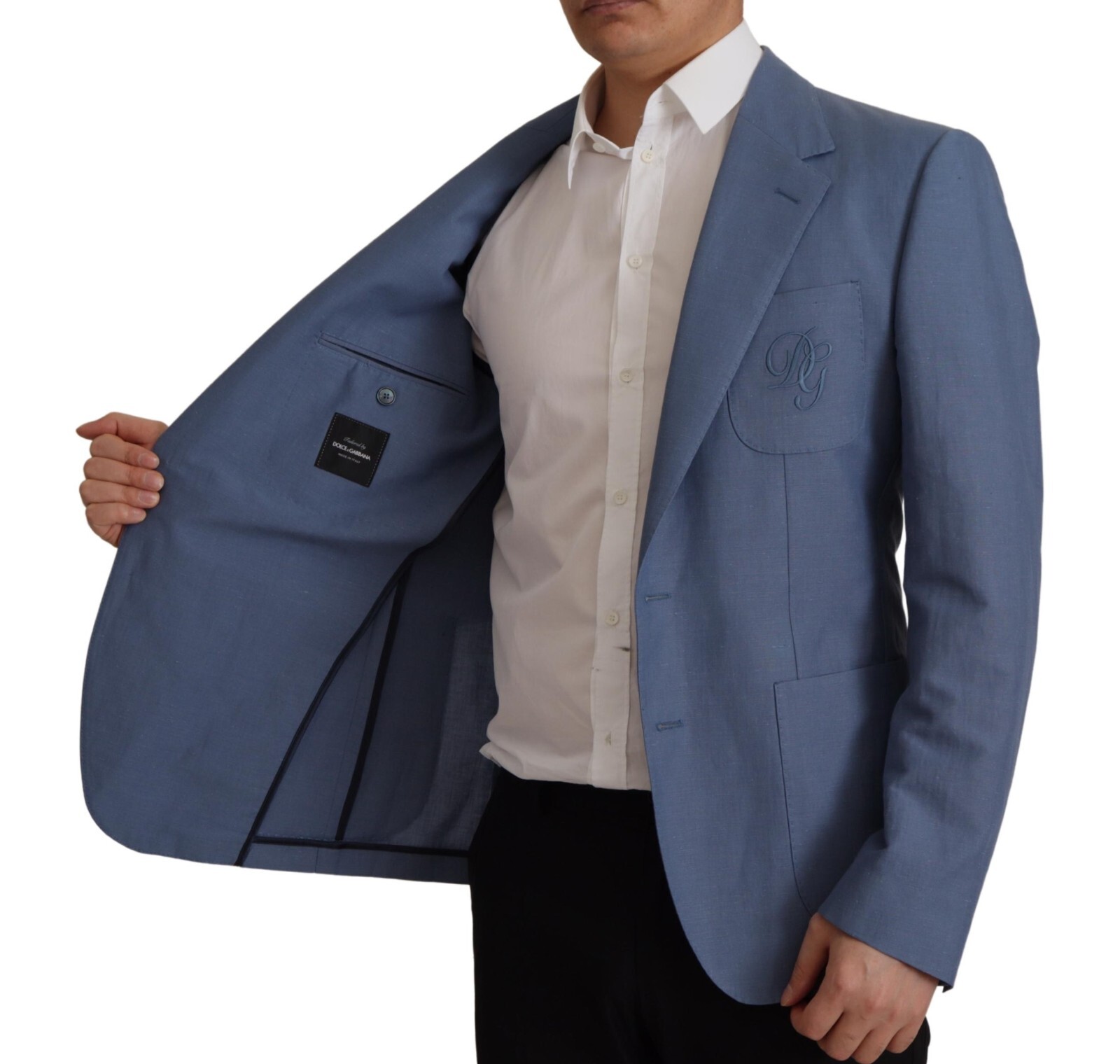 Pre-owned Dolce & Gabbana Blazer Jacket Blue Single Breasted Logo It48/us38/m Rrp 2700usd In Blue