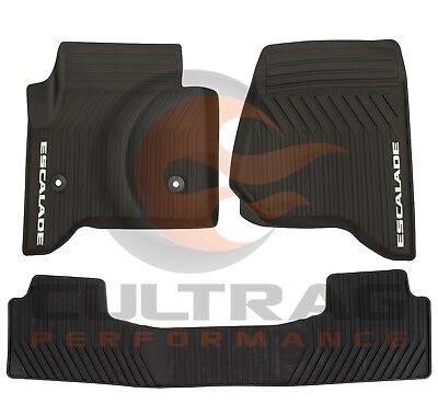 2015-2020 Cadillac Escalade GM Front & 2nd Row All Weather Floor Mats Black
