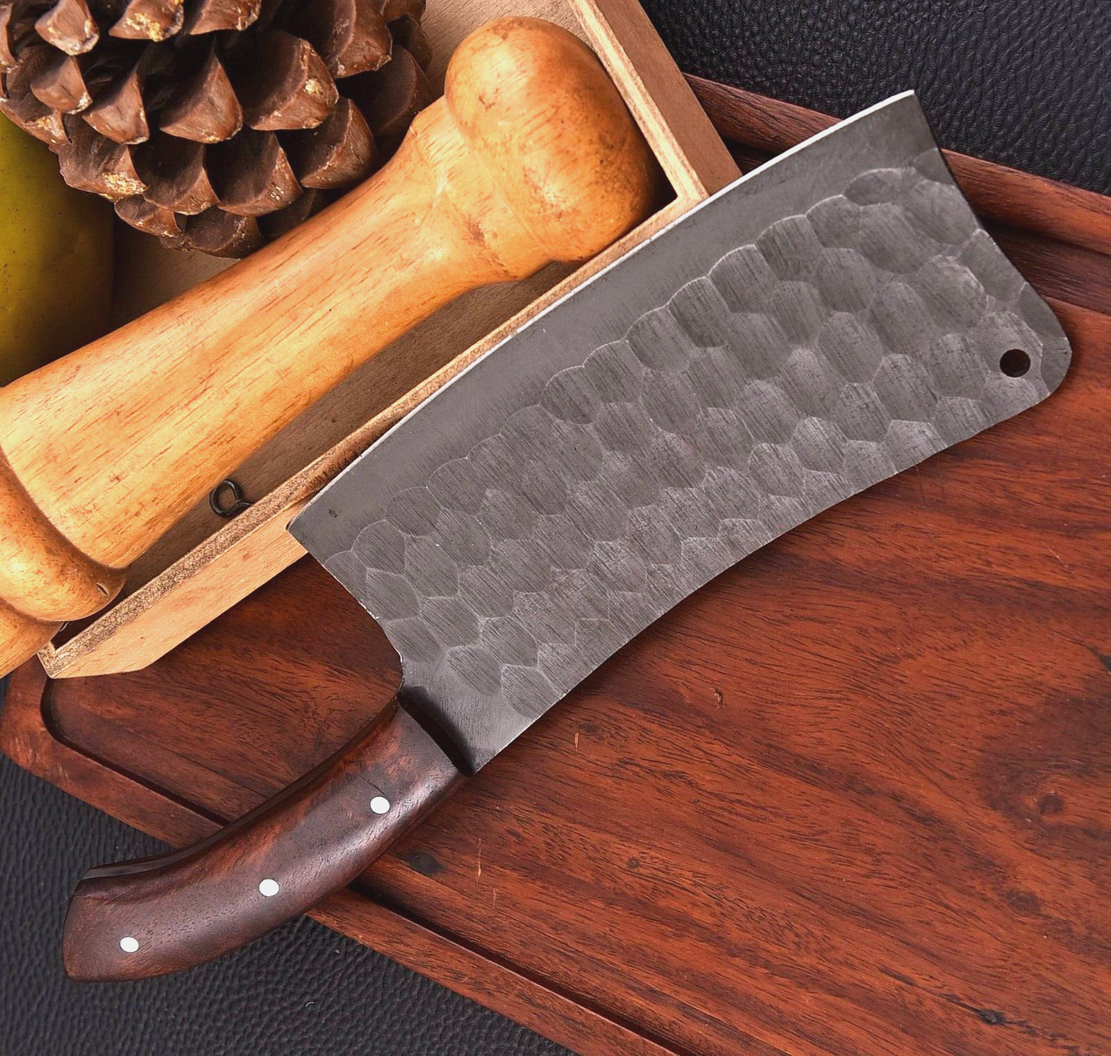 CUSTOM HANDMADE FORGED CARBON STEEL CLEAVER MEAT CHOPPER BUTCHER KNIFE 1806
