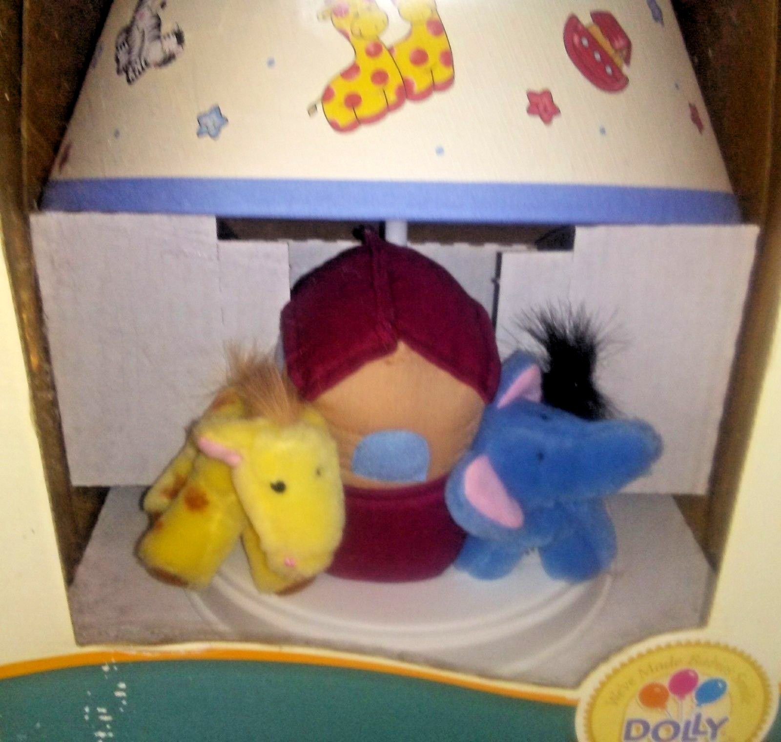 Vintage Dolly NOAH'S ARK Nursery Lamp 1999 New Old Stock in Box Plush Animals