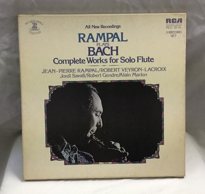 RCA Rampal Plays Bach Complete Works For Solo Flute 3 LP Set  1975