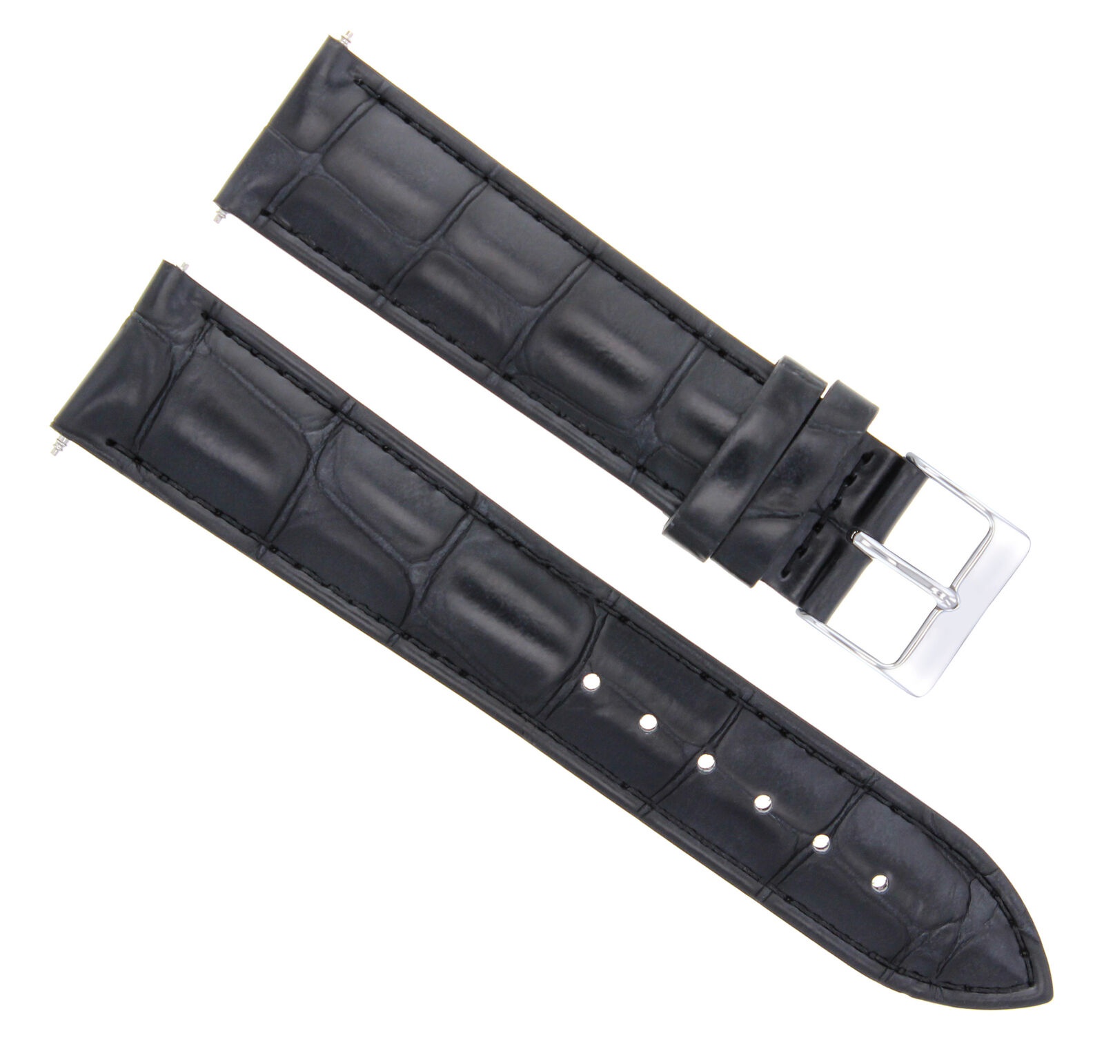 22MM GENUINE LEATHER BAND STRAP FOR VACHERON CONSTANTIN WATCH BLACK