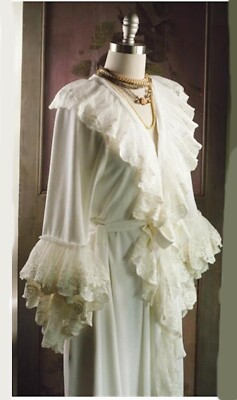 Victorian Trading Christine Daae Gown Phantom Opera White Ruffled Robe S/M