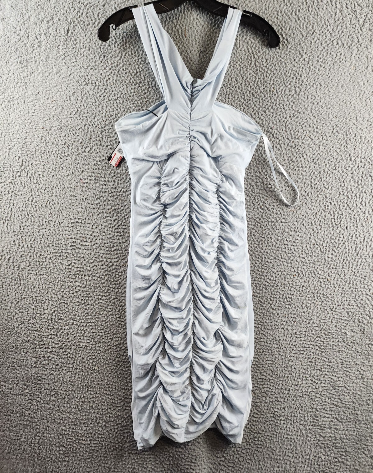 BCBGMAXAZRIA Off-The-Shoulder Cutout Dress Women's S Light Blue Zip Closure - Picture 11 of 13