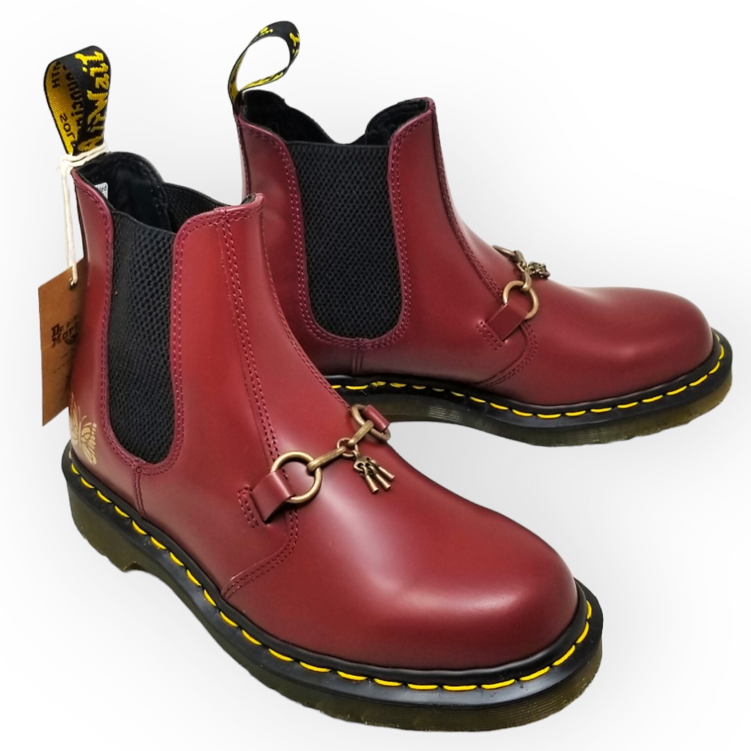 Pre-owned Dr. Martens' Dr. Martens X Needles 2976 Chelsea Boot - Cherry Red Smooth