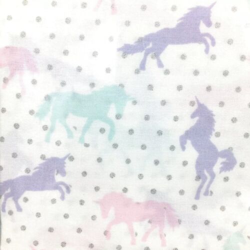 3pc Nicole Miller Unicorn TWIN Sheet Set Pink Purple Turquoise Silver Polka Dots