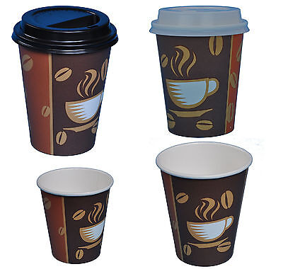 Hartpapier Coffee to go Becher  Pappbecher  Kaffeebecher  mit oder ohne Deckel 