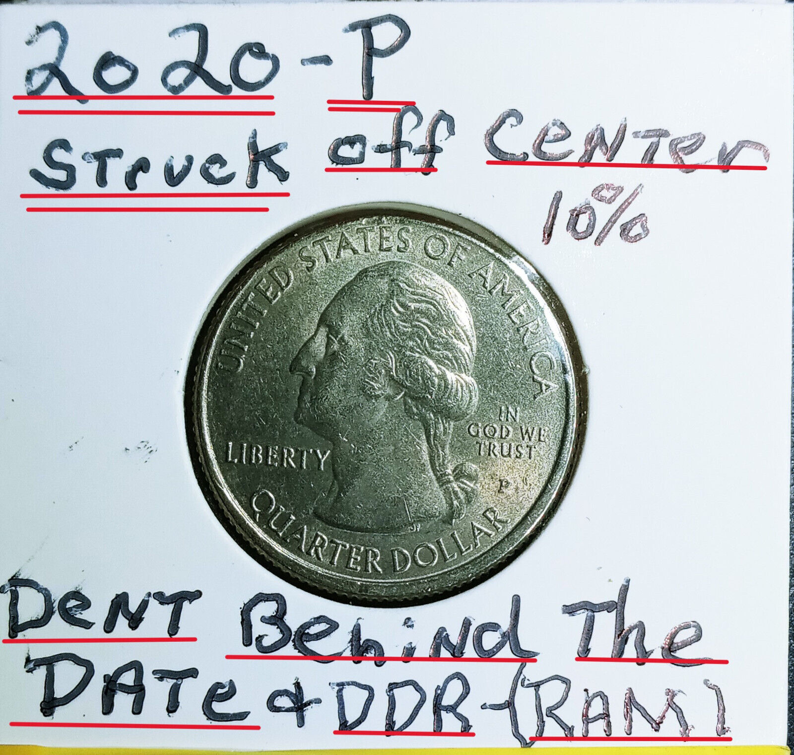 2020 P Salt River Bay Quarter DDR Error on RAM Struck of