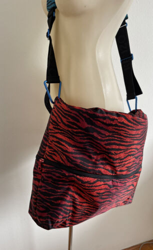 KENZO x H&M Leopard Tiger Stripe Print Bag Cross Body Red/pink Expandable  UNISEX