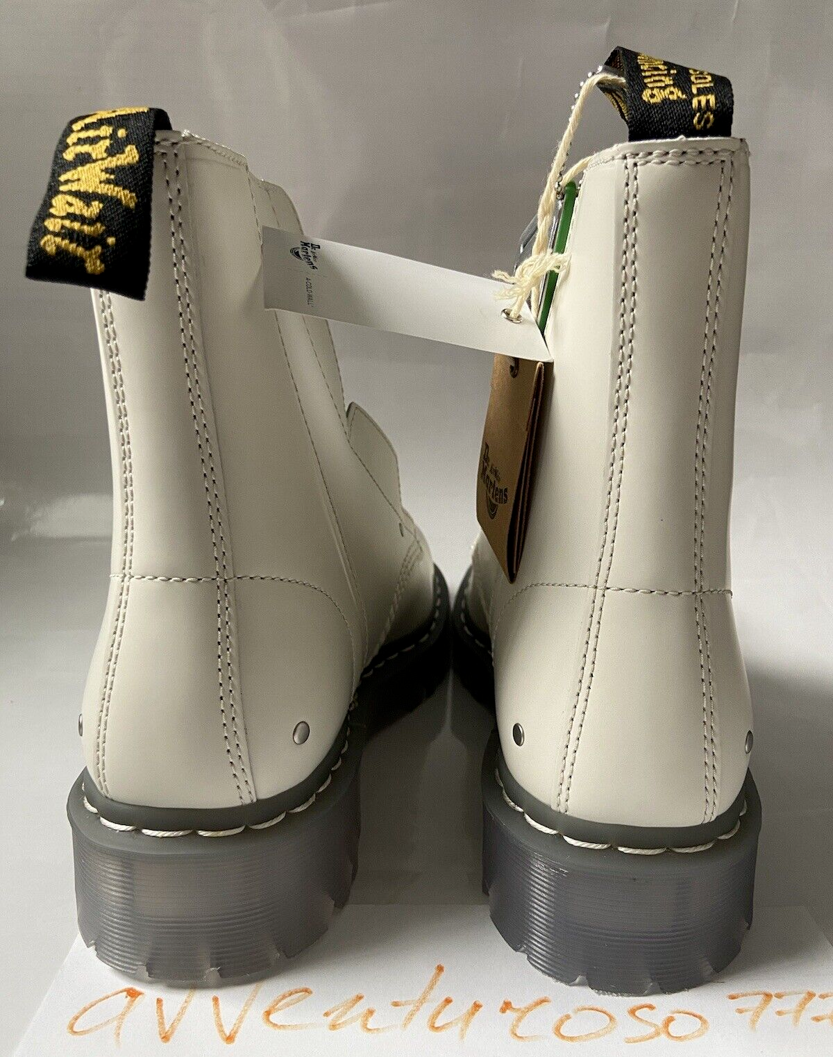 Pre-owned Dr. Martens A Cold Wall X  1460 Pascal Bex Acw Leather Boots Us M 8/w 9 In White
