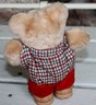 Vintage Furskins Teddy Bear Figure Boone Red Plaid Flannel Shirt 1980s Plush 7