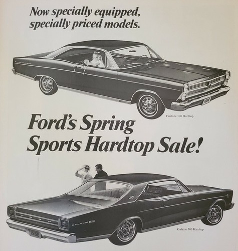 1966 Ford Fairlane & Galaxie 500 Hardtops Coupes Vintage
